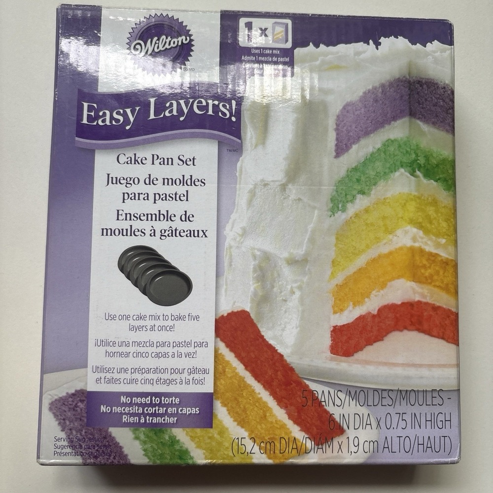 Wilton Easy Layers 5-Piece Round Cake Pan Set, 6-Inch Diameter